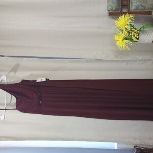 Adrianna Papell One Shoulder Burgundy WineDress